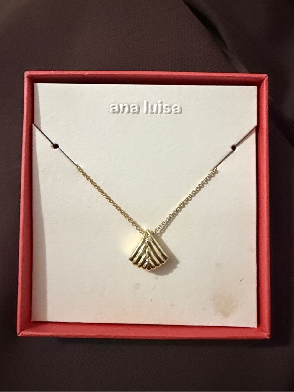 Ana Luisa Gold Plated Pyramid / Shell Pendant Necklace - Gold